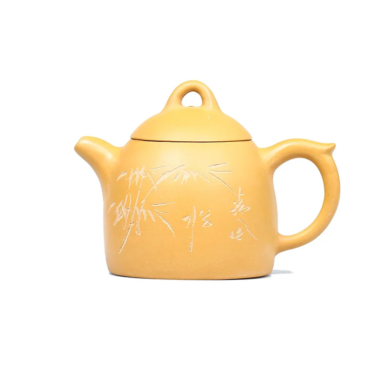 320cc Yixing Half handmade Purple Clay Pot, Golden Old Mud, the Taihu Lake Zhuyun Kung Fu Tea Set, Chinese Teapot