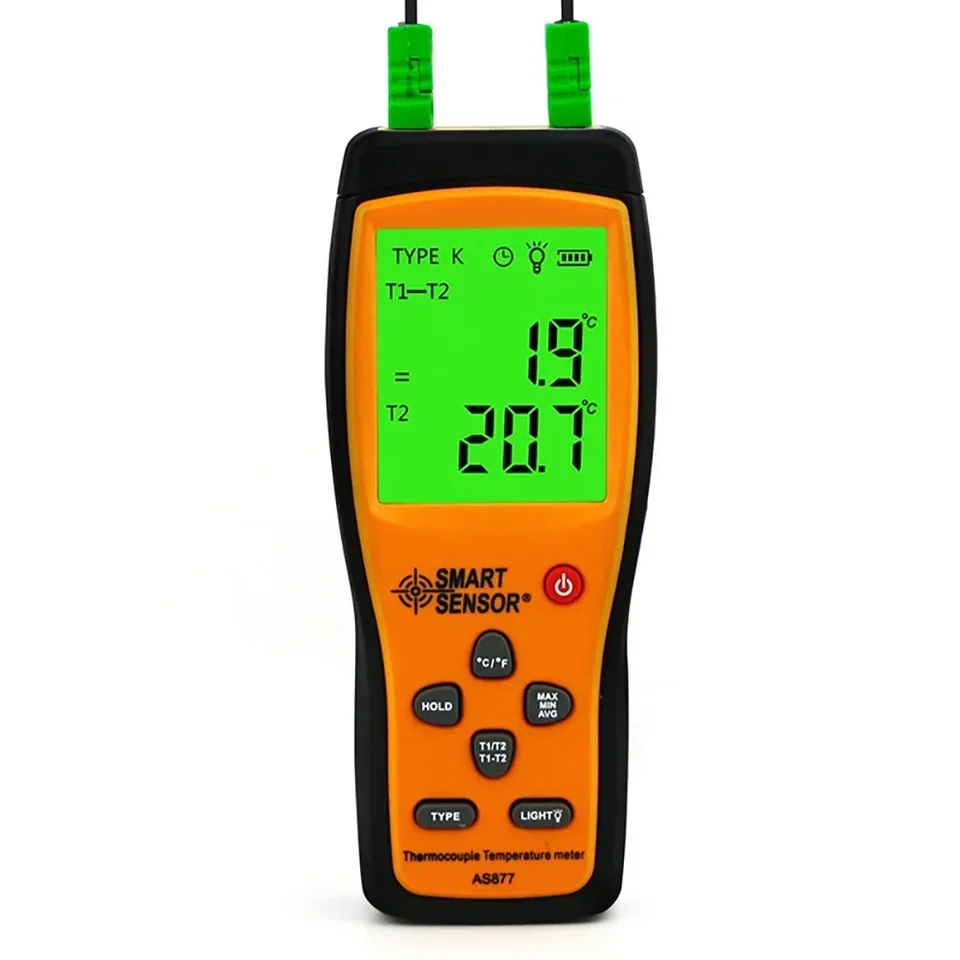 Digital four-channel thermocouple thermometer, K-type sensor LCD tester, temperature range -200-1372C, model AS877AS887