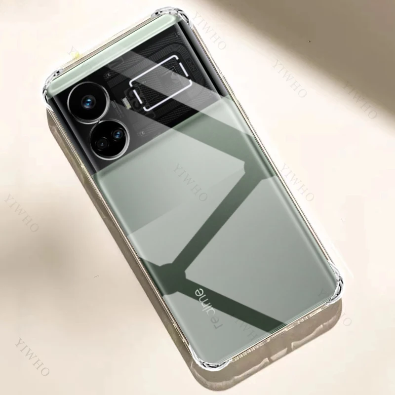 

Роскошный прозрачный чехол для Realme GT5 240 Вт 6,74 дюйма, утолщенный Прозрачный чехол для Realme GT 5 240 Вт, противоударный чехол с защитой от царапин