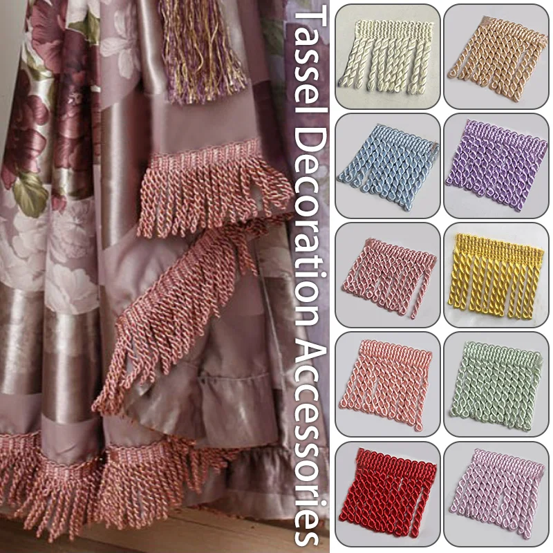 10 Meter Twisted Rope Tassel Trim 5.5cm Width Braided Tassels Curtain Lace Trim DIY Decorative Sofa Pillow Ribbon Accessories