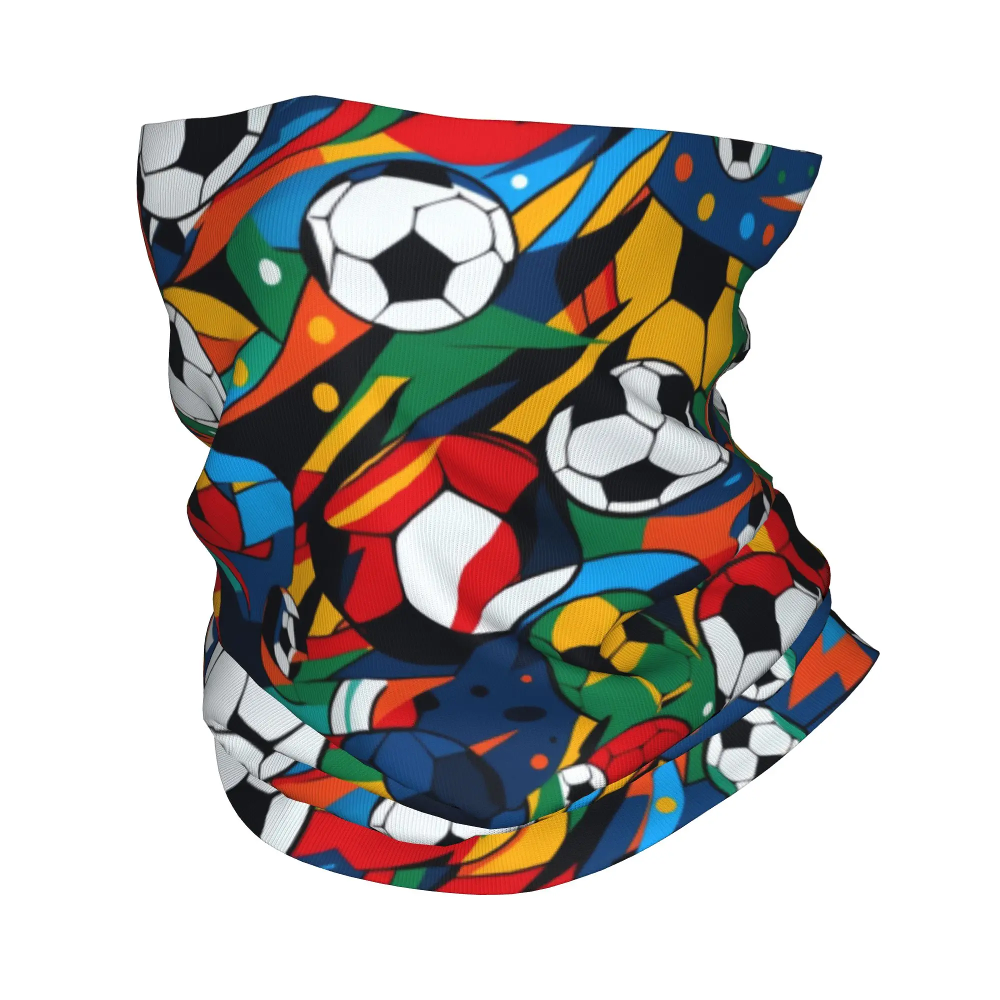 Custom Cool Soccerly Footbally Print  Bandana Winter Neck Warmer Men Windproof Wrap Face Scarf for Ski  Gaiter Headband