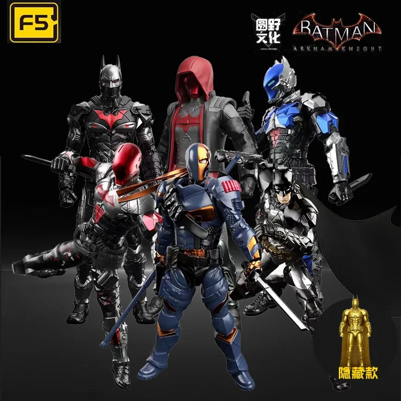 In Stock F5 Roundd Culture Batman: Arkham Knight Deathstroke Red Hood Assemble Movable Model Toys Collect Desktop Decoration