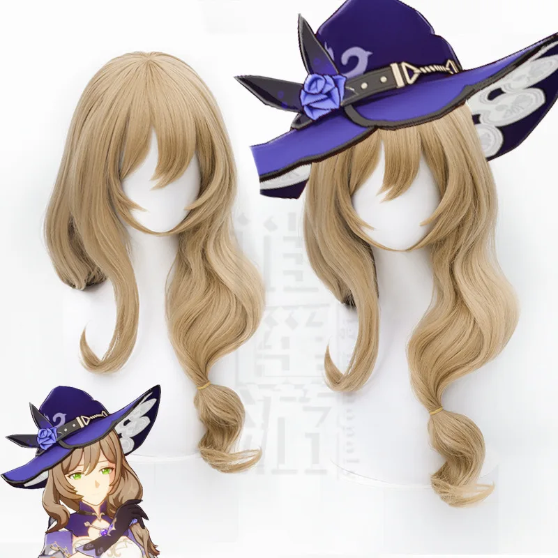 Genshin Impact Lisa Cosplay Costume Dress Hat Headwear Gloves Lisa Genshin Cosplay Wig Halloween Carnival Party Outfits Woman