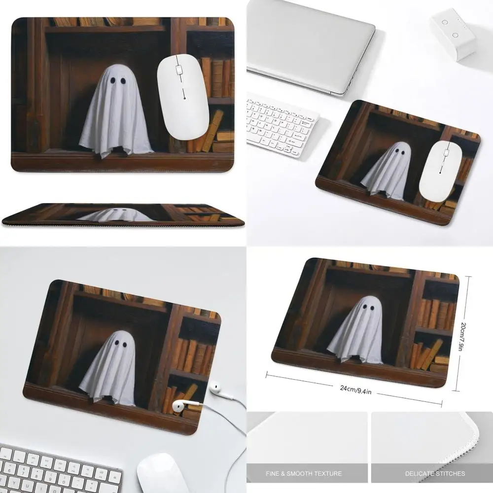

Коврик для мыши Library Ghost в винтажном стиле — нескользящий резиновый коврик для небольшого офисного стола и ноутбука