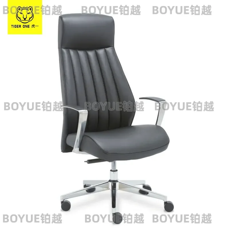 Black Leather Executive Office Chair High Back Ergonomic Boss Desk Seat for Manager Computer Workstation Large Comfortable
