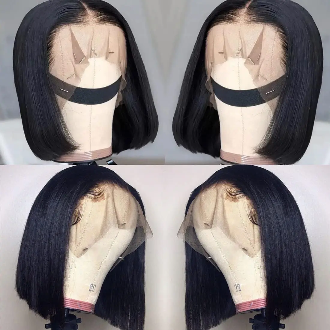 Short Bob Wig Lace Front Human Hair Wigs For Black Women Brazilian Hd 13x4 Lace Frontal Pre Plucked Bone Straight Human Hair Wig