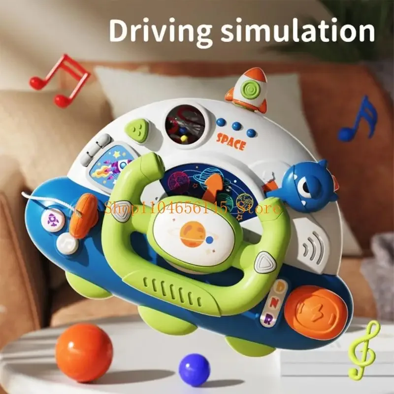 5asd インタラクティブ子供用運転シミュレーションおもちゃ ABS製ハンドル ライトとサウンド付き 就学前学習とロールプレイ用