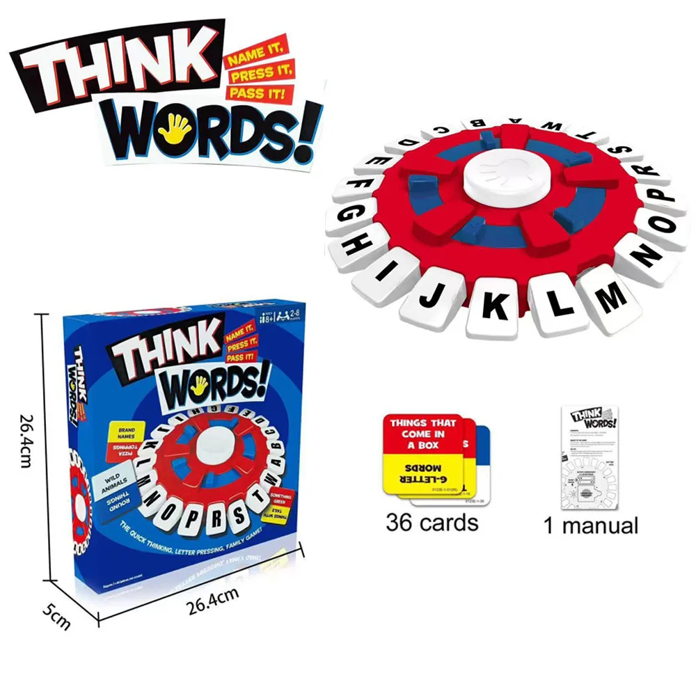 Basta Think Word Game Fast-Paced Family Tapple Board Game The Quick Thinking Letter Pressing Puzzle Adults Spanish English Game