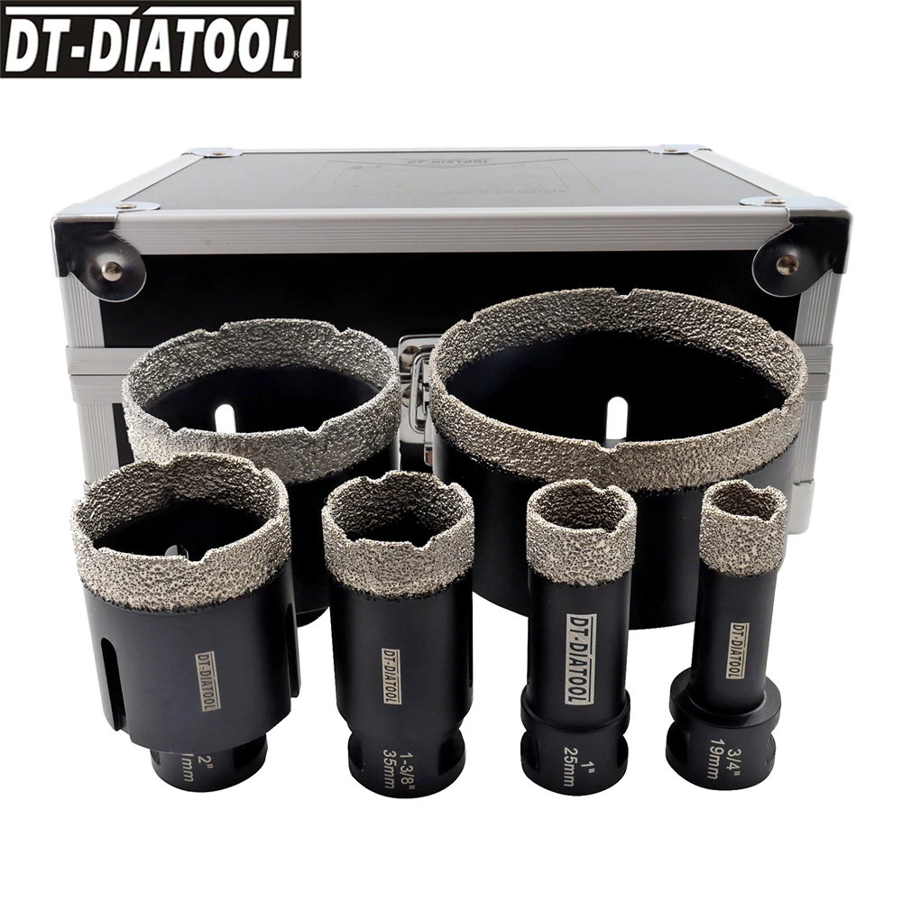 

DT-DIATOOL-Multifunctional Cutter 6pcs set Diamond Drilling Bits, Porcelain Tile, Marble Core Hole Saw, 5, 8-11 Thread, 6Pcs Kit