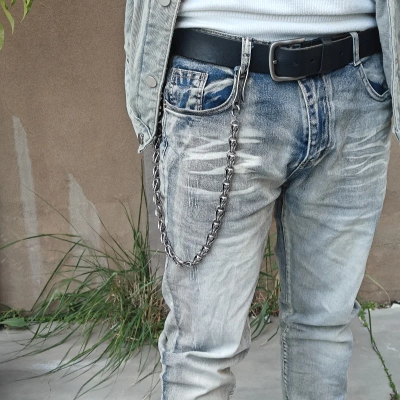 2025 New Model Serpentine Skeleton Pants Chain Trendy Men One's Waist Luxury Retro Accessories Original Hip Hop Jewelry KeyChain