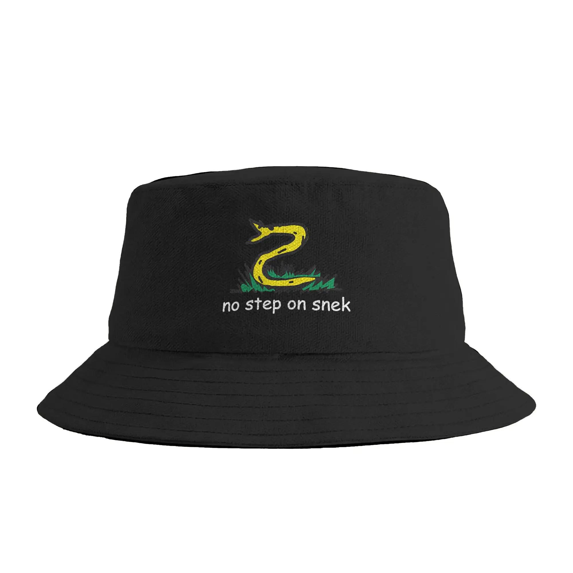 Men Women No Step on Snek Meme Funny Gadsden Flag Bucket Hat  Soft Fold Fisherman Hats Summer Korean Fishing Caps Custom Sun Hat