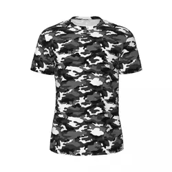 Gray And Black Camo T Shirt Camouflage Print Fashion Sports T Shirts Quick Dry Tshirt Summer Streetwear Big Size Clothing