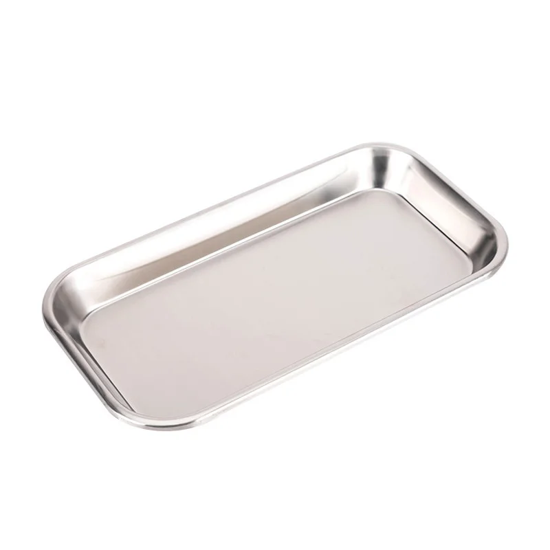 1PC Stainless Steel Cosmetic Storage Tray Tattoo Equipment Tray Doctor Surgery Dental Tray Fake Nail Tray Tool