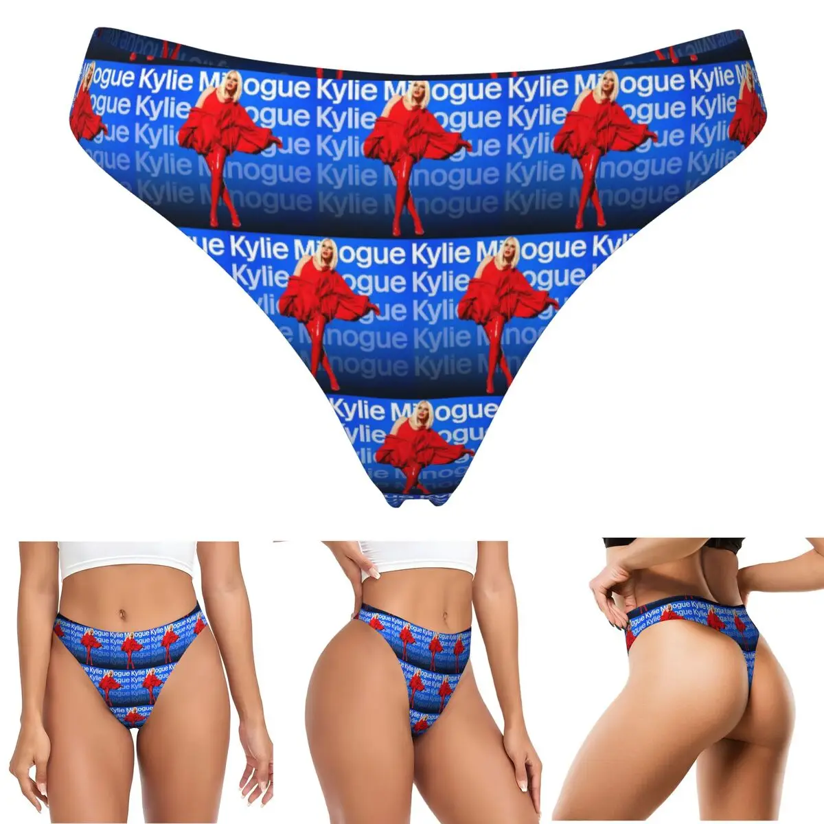 Custom Kylie Minogue G-string Panties Breathable Women Stretch Thongs Comfort Underwear