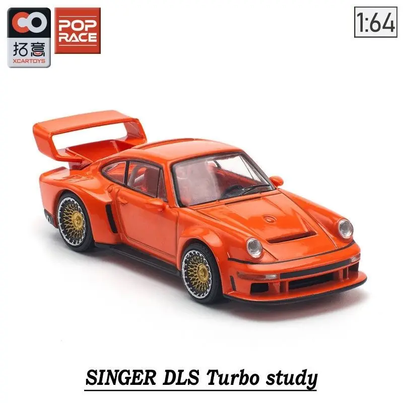 

XCARTOYS 1:64 Коллекционная модель автомобиля Singer DLS Turbo Study Orange из литого сплава, миниатюрная машинка, гоночная игрушка, украшение для дома