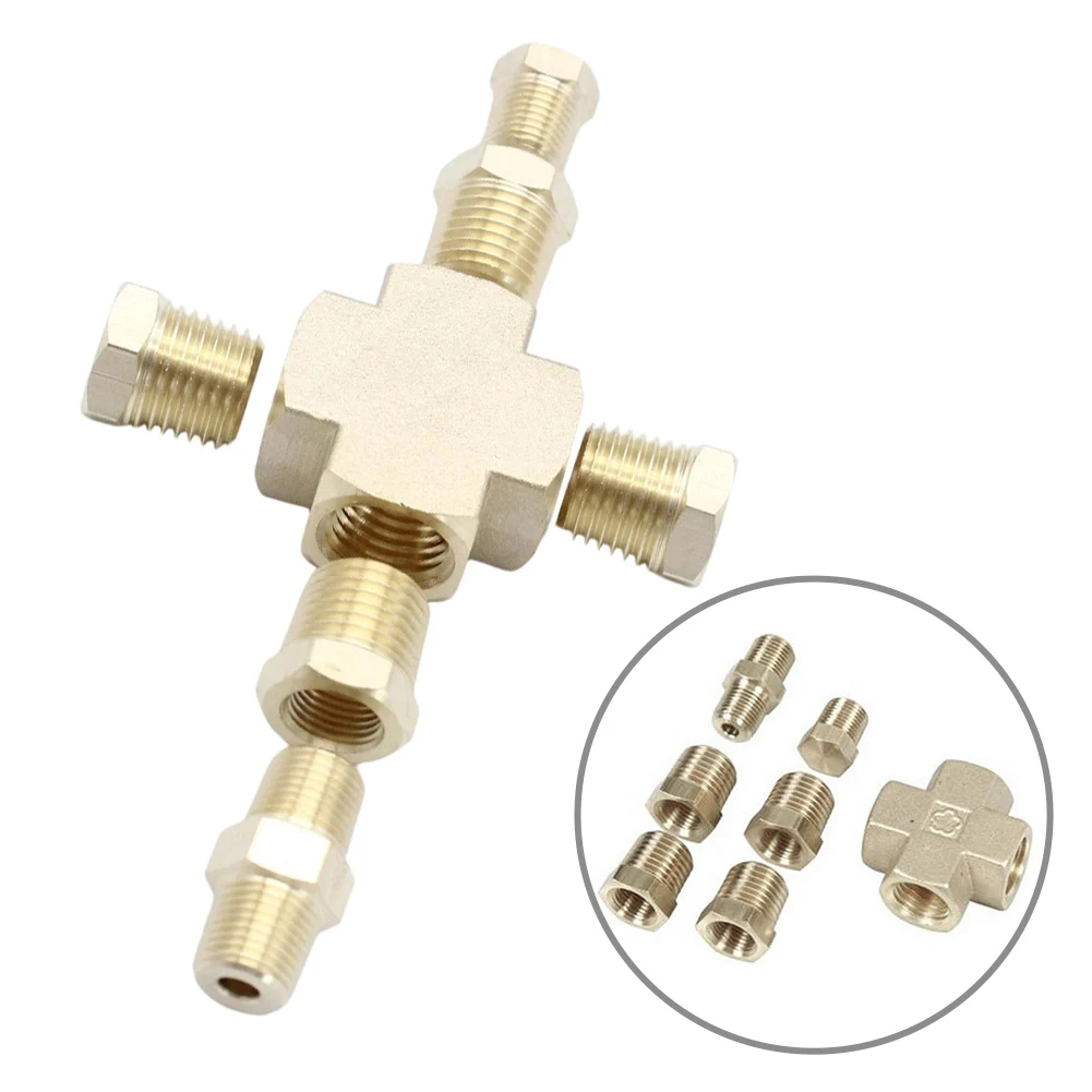 7pcs Car Connector Adapter Distributor Oil Pressure Oil Temperature Sensor1/8