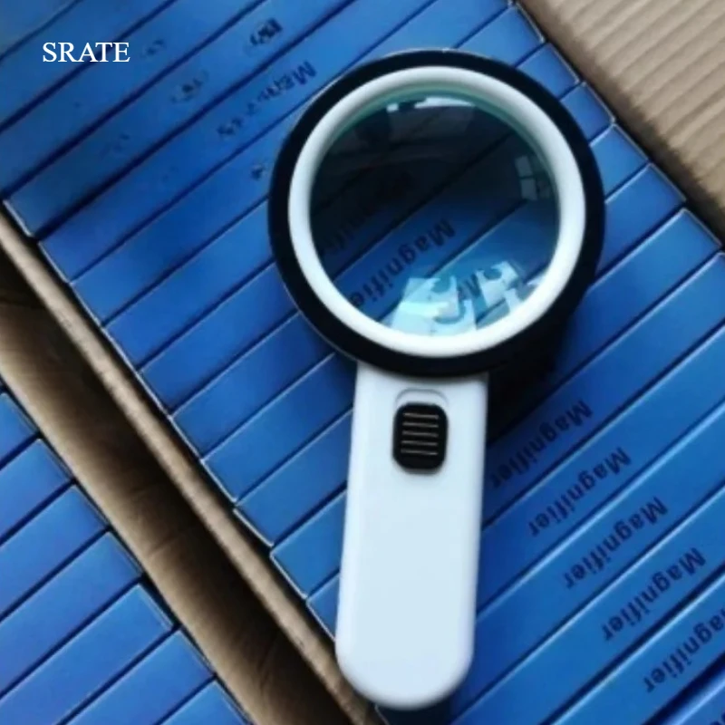 

30X Handheld Illuminated Magnifying Glass with 12 LED Lights Reading Magnifier for Seniors Coins Insect Inspection Jewelry Loupe