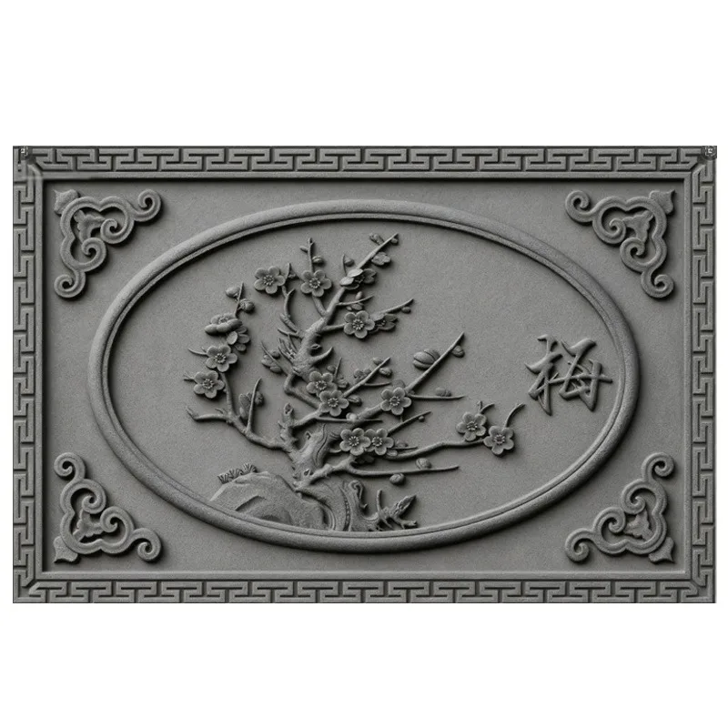 foam relief murals on  outer wall, engraving on outer wall of the self-built house of the shadow wall villa eps relief