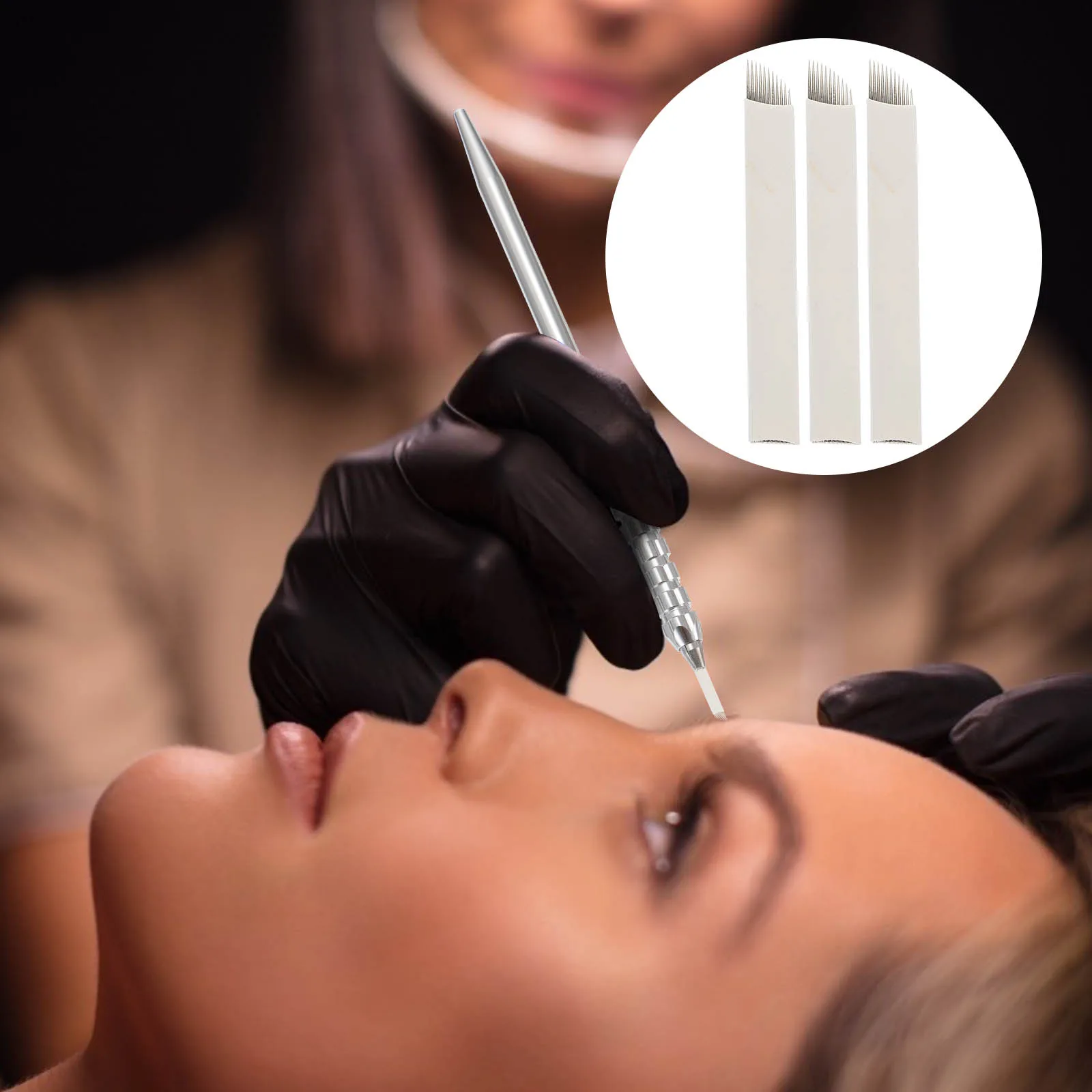 

50pcs Tattoo Eyebrow Superior Quality Eyebrow Needle Blades Stainless Steel Practical Microblading Blades Tools