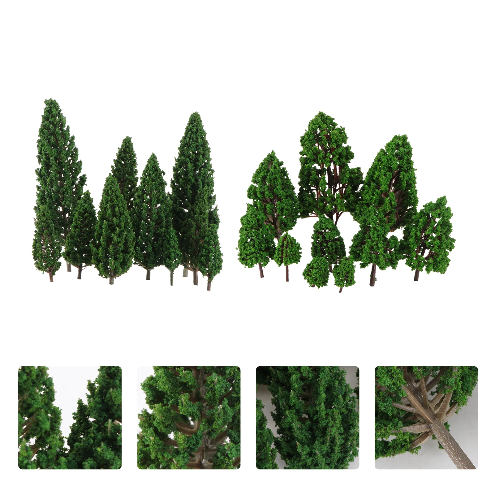 

22pcs Green Model Trees Plastic 1 50 Scale Miniature Scenery Landscape Decoration House Desk Living Room Kitchen Gift Model