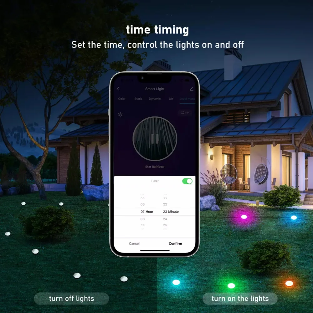 Tuya Smart Wifi Garden Lawn Lamp  With Alexa Voice Control RGB Multicolorred Outdoor Garden Lamp