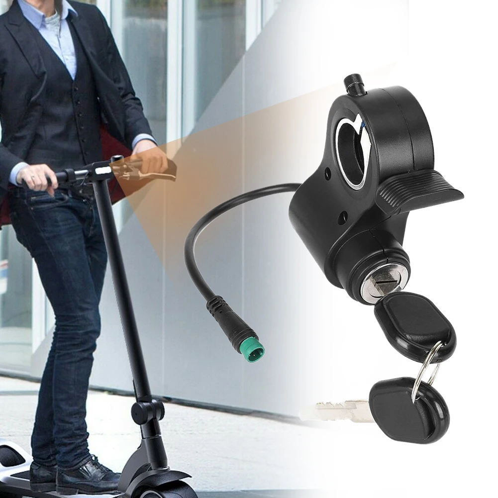 E-Scooter Ignition Lock for Kukirin G2 Pro/Max Universal Electric Scooters Thumb Lock Kit with Keys Easy to Install and Use