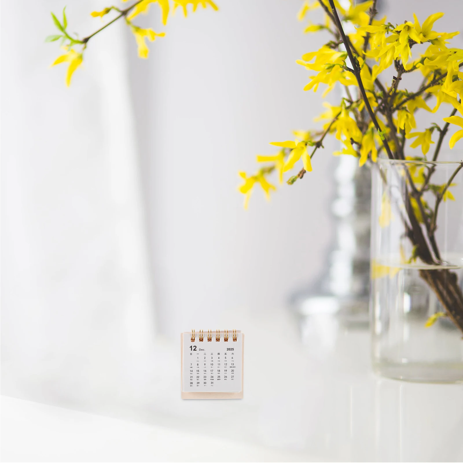 Mini Desk Calendar 2026 Compact Portable Desktop Calendar for Task Scheduling and Time Management Beige Small Desk Calendars