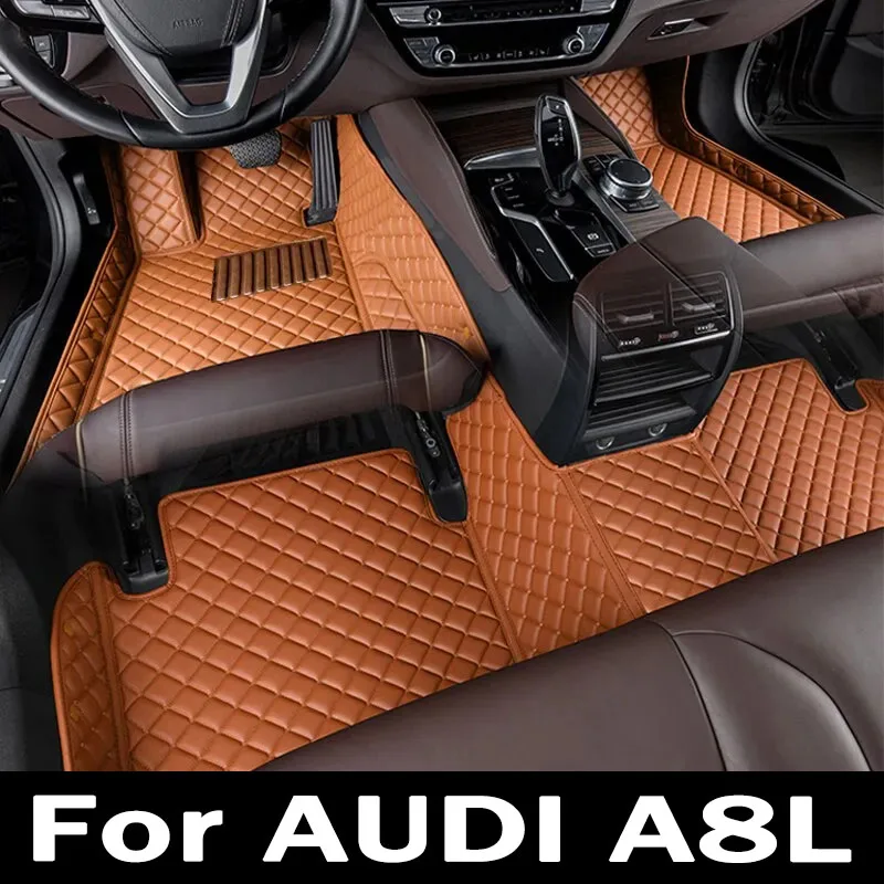 Car Mats For AUDI A8L D3 4E W12 5seat 2006~2010 Anti-dirt Pad Carpets Leather Floor Mat Rugs Pad Interior Parts Car Accessories