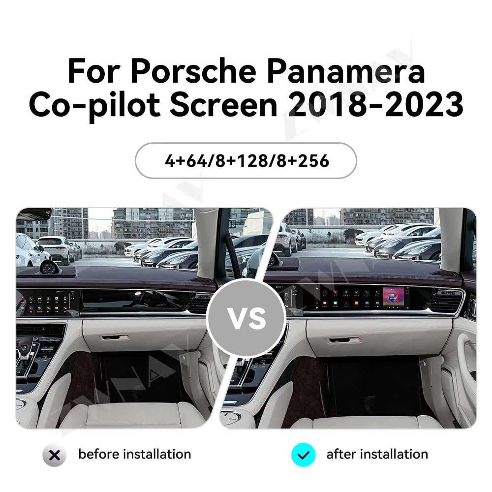 15 inch Co pilot display For Porsche Panamera 2018 to 2023 Car Android Multimedia player Co-pilot Screen head Unit