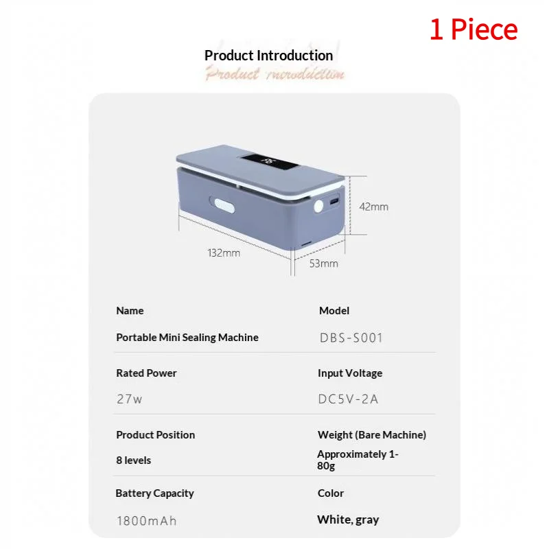 #1PC Mini Plastic Bag Sealer Heat Bag Sealing Machine Handheld Rechargeable Food Packaging Thermal Sealer For Kitchen Use 1PC