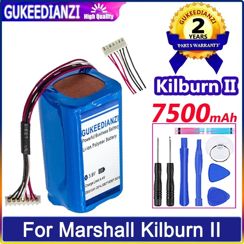 Large Capacity Batteries 7500mAh For Marshall Kilburn II 2 C196A1 7252-XML-SP Bluetooth Speaker with 7-wire Plug Battery