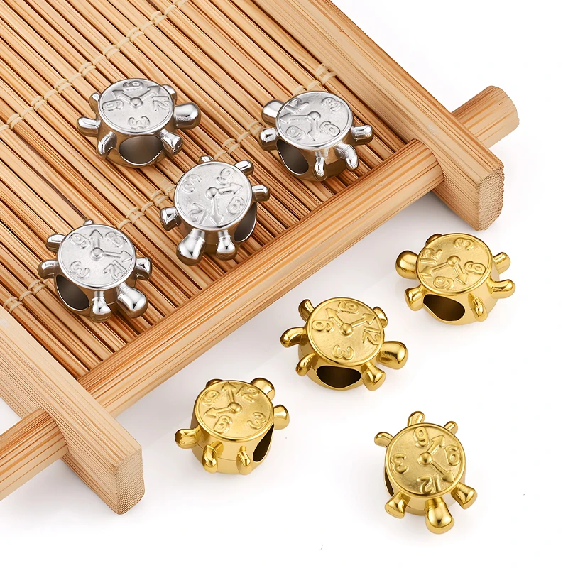 

5Pcs Stainless Steel Turtle Charms Big Hole Unusual Beads For Jewelry Findings Handmade Craft DIY Necklace Bracelets Accessories