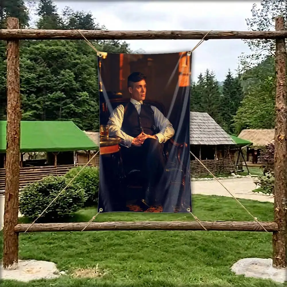 The S-Shelby Saga-a Movie P-Peaky BlinderS  Flag Tapestry Banner for Bedroom Living Room Outdoor Camping Custom Supported