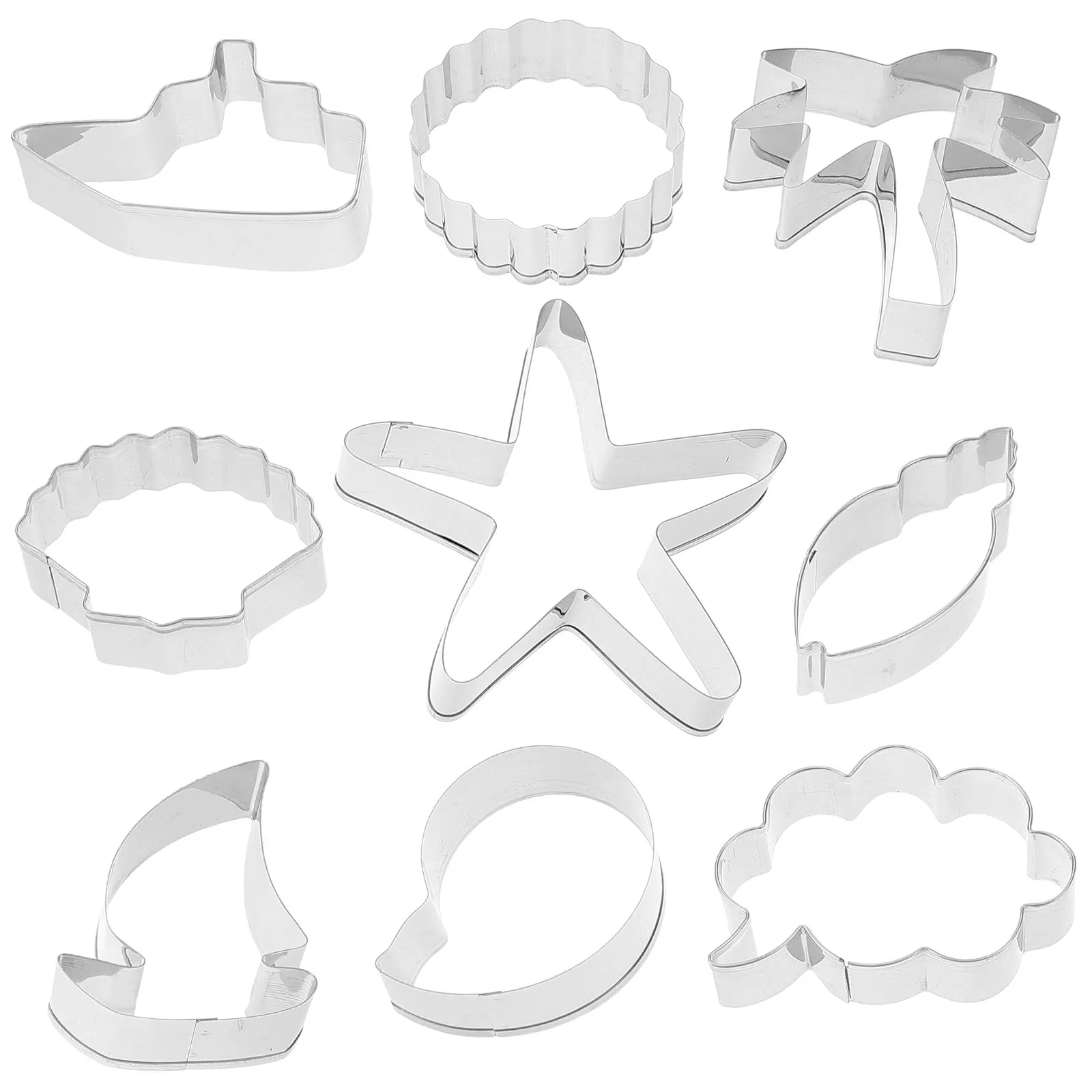 

9 Pcs Cookie Cutter Set Chocolate Moulds Baking Tool Beach Theme Mold Biscuit Making