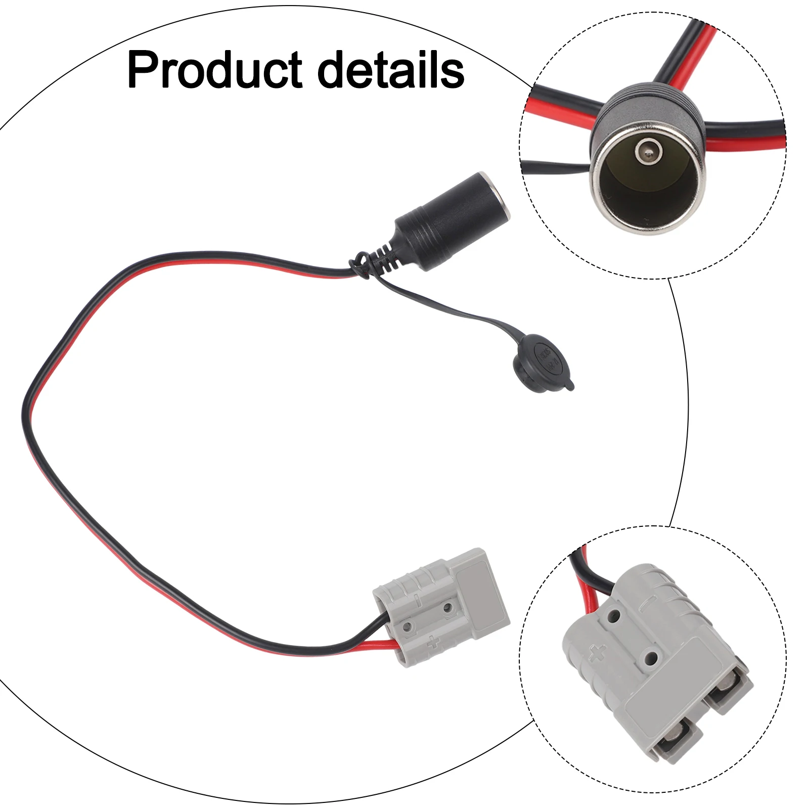50 Amp For Plug To 16A Female Cigarette Socket Adaptor 300mm 12/24v 12AWG For Refrigerator Electrical Equipment