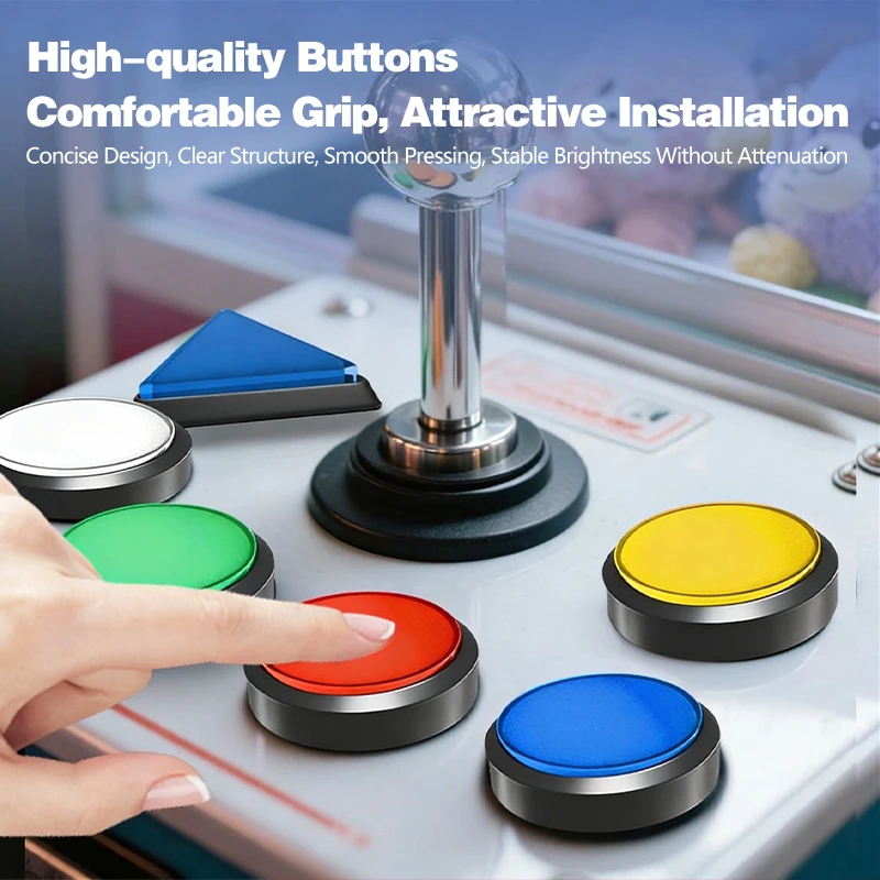 5pcs Momentary Self-Reset Middle Round Pushbutton Switch 46mm 60mm Arcade Game Claw Crane Water Vending Car Washer Machine Parts