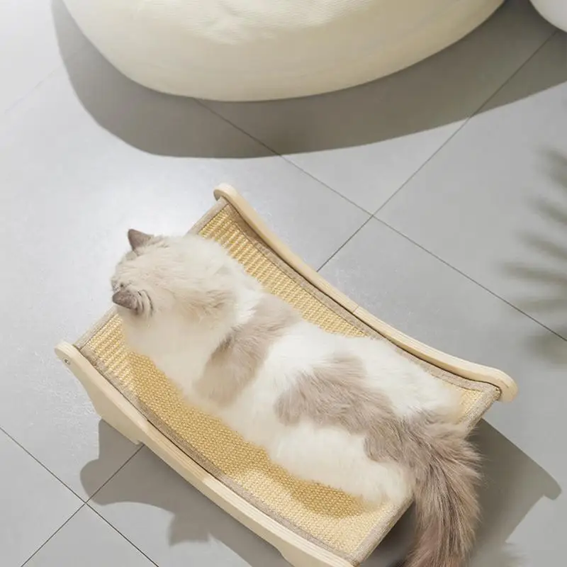 

Cat Scratcher Lounger Wear-Resistant Kitten Claw Grinding Nest Lounge Pet Supplies Wooden Cat Furniture Bed To Protect Sofa
