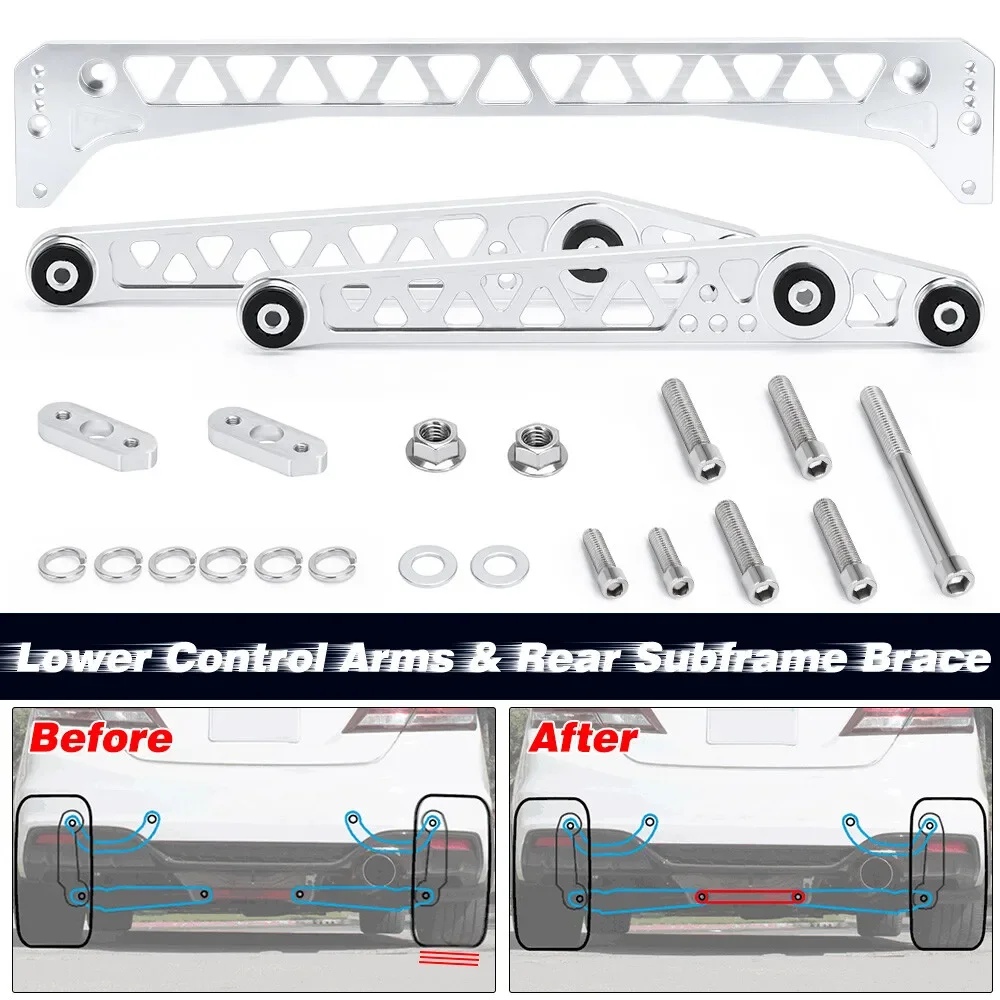 Brazo de Control inferior trasero de aluminio Billet de alta calidad + soporte de submarco para Honda Civic EK LCA-1001 1996-2000 nuevo