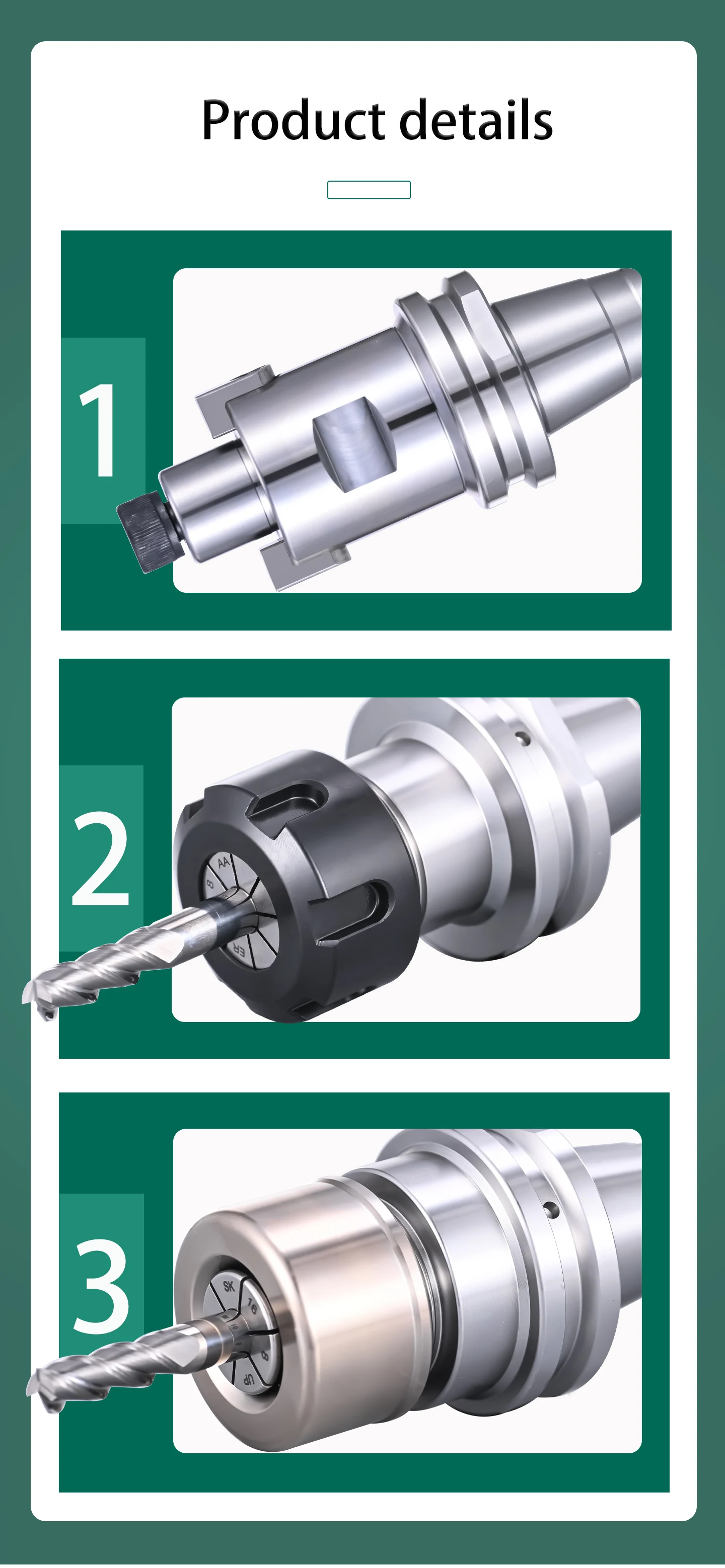 GDR ISO ISO30 ER16 ISO30 ER20 ISO30 ER25 ISO30 ER32 SK10 SK16 ISO30 APU08 APU13 ISO30 FMB FMB22 Werkzeughalterhalterung Werkzeugspannzange – Detail 11