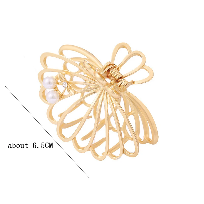 Multi Style Gold Metal Hair Claw Clips Hollow Geometric Butterfly Jaw Clips Strong Hold Non Slip Hair Crab Clamp for Women Thick