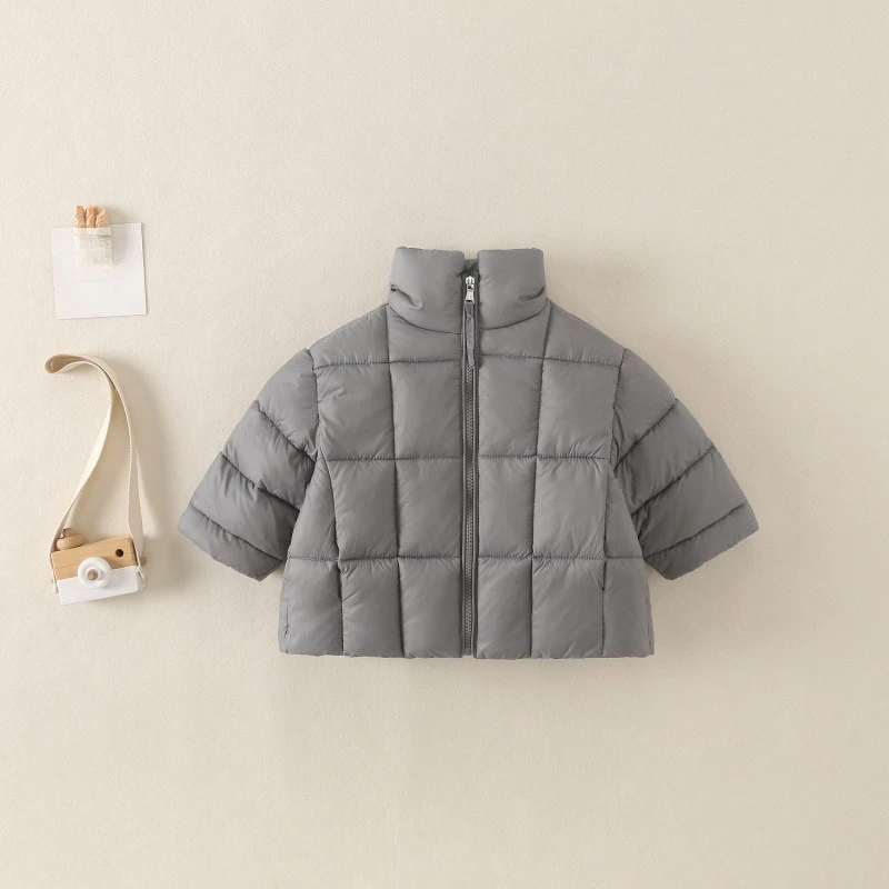 2026 New Winter Half Height Stand up Collar Fashionable and Simple Hot Selling Plaid Thread Thickened Warm Cotton Clothing