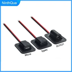 1Pcs DC 5.5*2.1 / Micro USB Type-C Female 2P Wire Type USB C Pigtail Cable Extension Power Cable USB-C Plug to 2 Pin Bare Wire