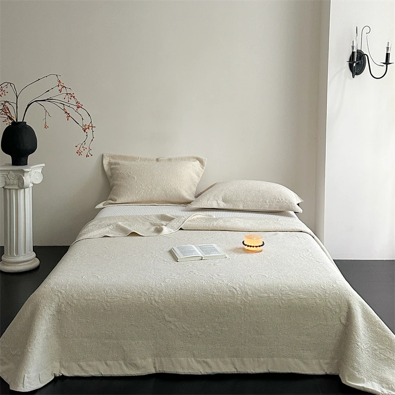 

90% Cotton, 10% Linen Luxury Quilted Bedspread, Queen King Size, Bed Cover, Mattress Topper Coverlet, Bed Sheet, Pillowcases 3Pc