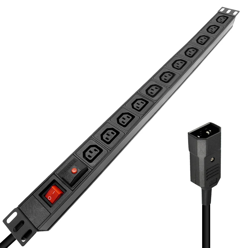 

11AC C13 Distribution Unit Strip Leakage Surge Protector Network Cabinet Socket With 2m Extension Cord UK EU US C14 AU PLUG