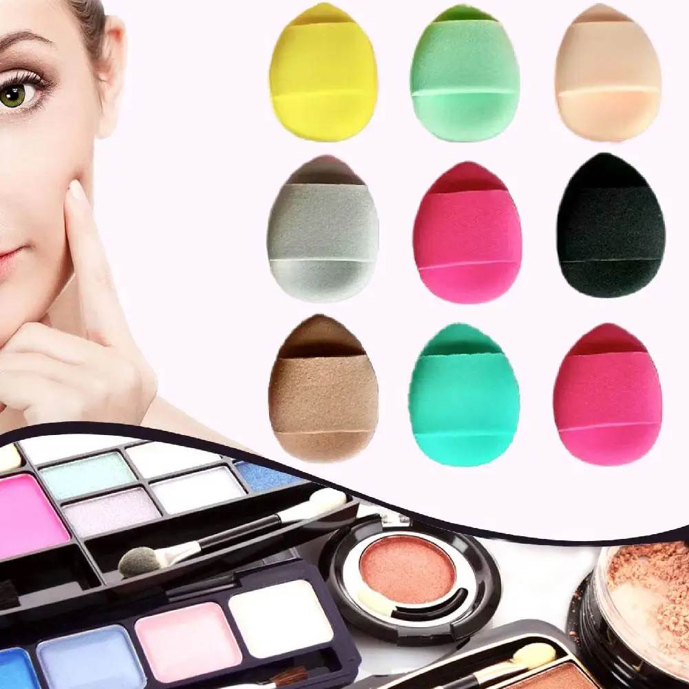 1 stücke Nicht Latex Schwamm Fingertip Puderquaste Mini Lose Pulver Air Kissen Puff Farbe Zufällig Highlighter Concealer Puff Frauen