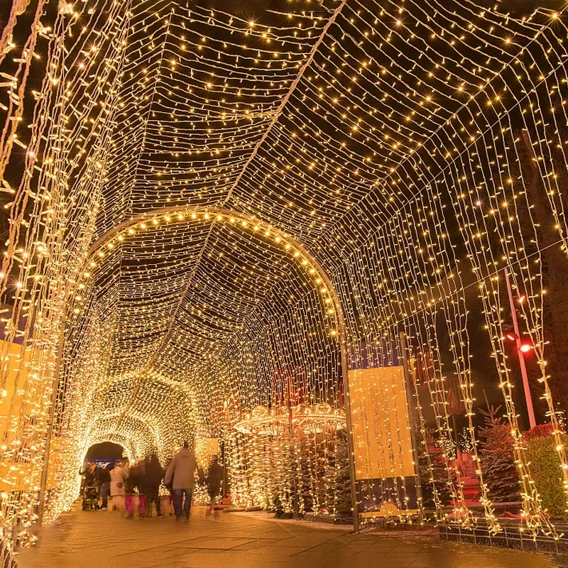 

10M 20M Outdoor LED String Lights Festoon Garland Fairy Light Holiday Lighting Christmas Wedding Party Garden Decoration
