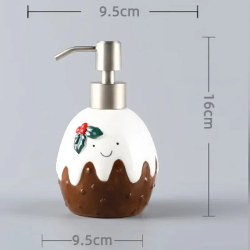 Ceramic Christmas Lotion Bottle Cartoon Hand Sanitizer Soap Dispenser Shampoo Shower Gel Bathroom Accessories 6
