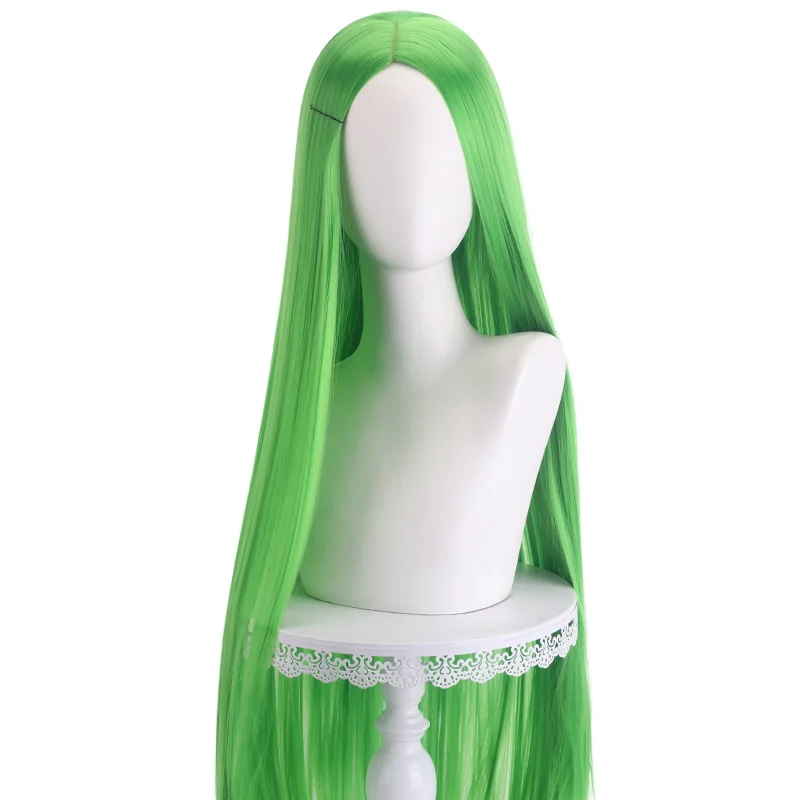 Halloween Cosplay Anime Party Fancy Pruik Kostuum Pruik 100Cm Lang Recht Hittebestendig Synthetisch Haar Anime Gekleurd Haar