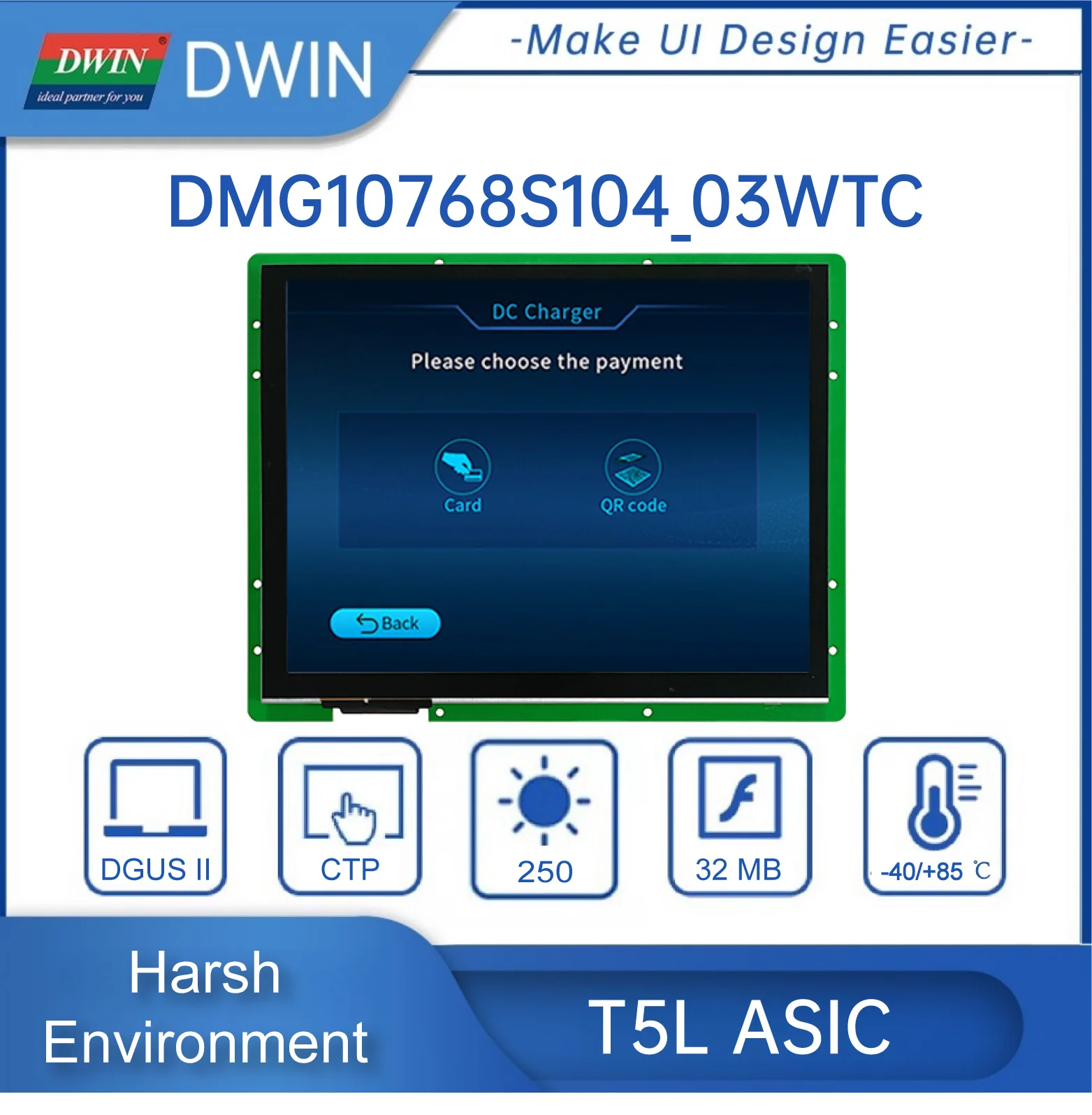 

10.4 Inch 1024*768 Pixels Resolution 16.7M Colors HMI IPS TFT LCD Display Screen Lcd Modules Touch Panel DMG10768S104_03W