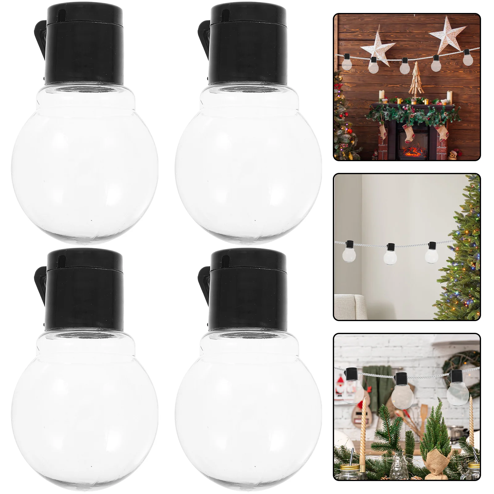 20 Pcs String Light Bulbs Lightbulb Empty Decoration Small Globe Plastic Christmas